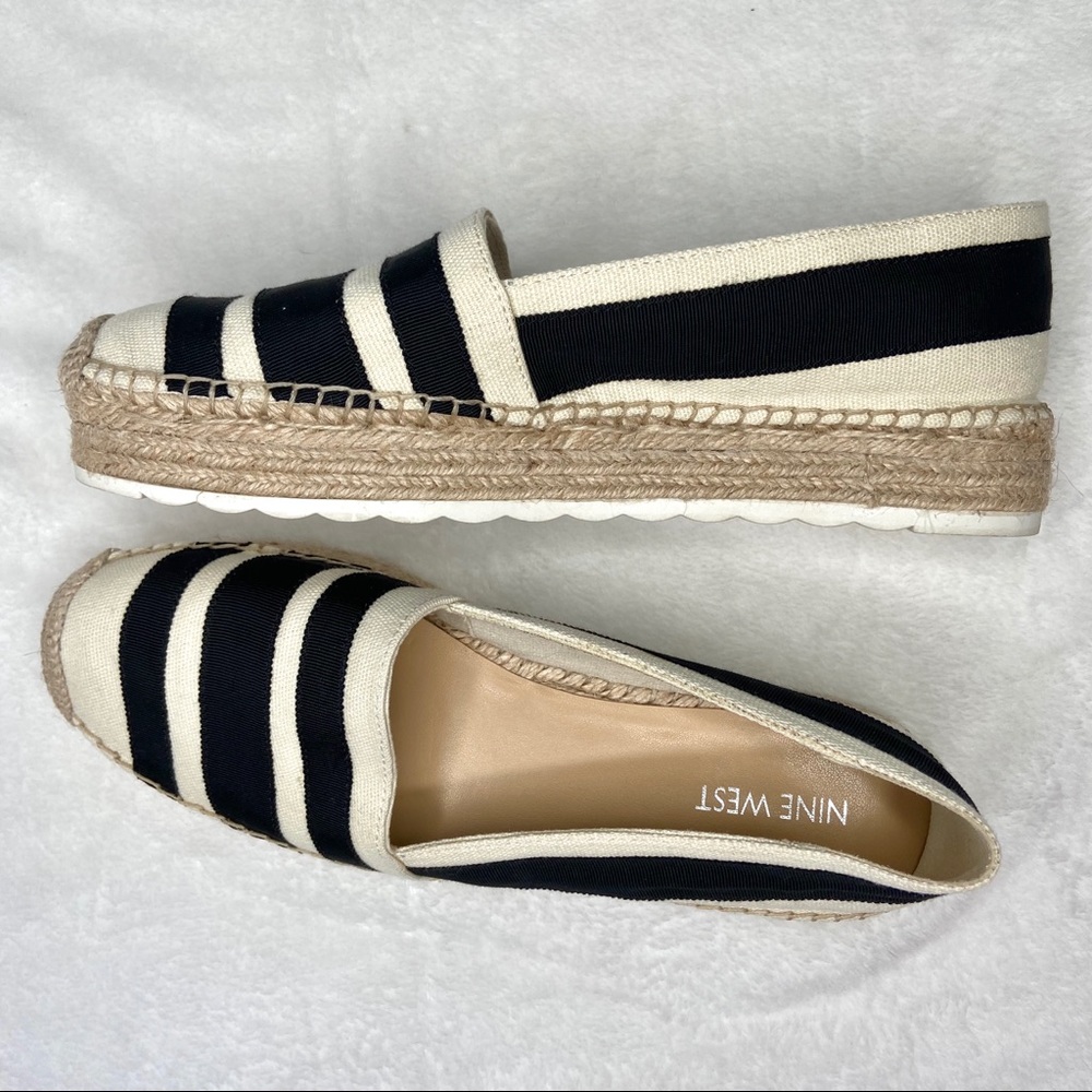 NEW Nine West Stripped Espadrilles Size 9.5